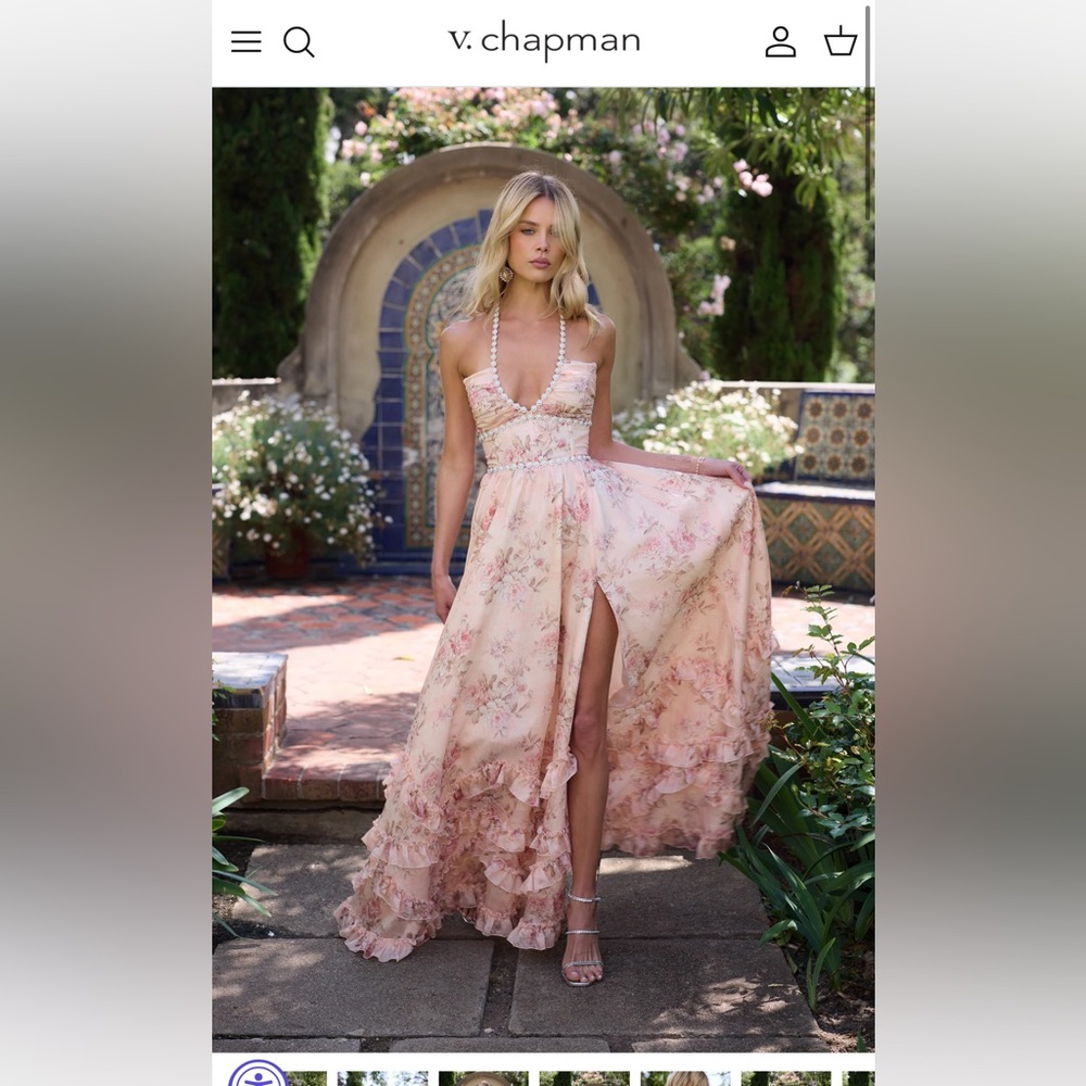 V. Chapman The Scarlette Dress in Peach Tapestry Size 2 BRAND NEW